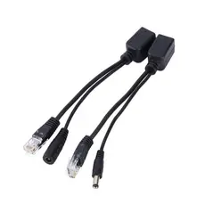 Par De Cabo Adaptador Poe Rj45 12v 2a Ethernet Até 30metros