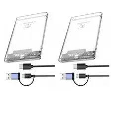 Kit com 2 Case Hd Externo Usb 3.0 HD 2.5 Pc PS4 Transparente