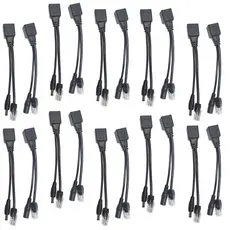 Kit 10 Pares Cabo Adaptador Poe Rj45 12v 2a Ethernet Até 30m