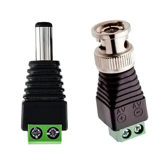 20 Conector Borne P4 10 Macho e 10 BNC Q9 Câmera e Fita Led