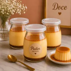 Kit 10 Pote De Vidro 100ml Tampa Plástica Pudim Doces Geleias