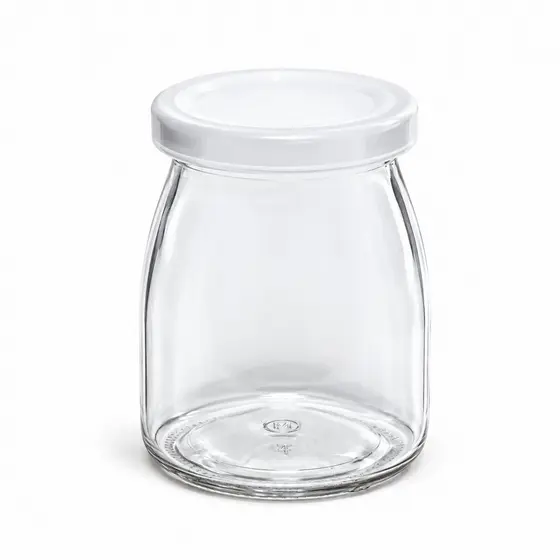 Kit 20 Pote De Vidro 100ml Tampa Plástica Pudim Doces Geleias