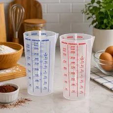 Copo Plástico Graduado Dosador Receitas para Cozinha Copo Medidor 500ML
