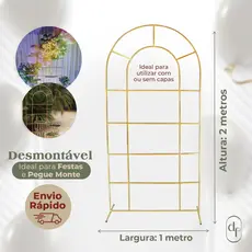 Painel  Estrutura Arco Janela Portal Desmontável 2x1 em Ferro para Decoração de Festas Pegue Monte
