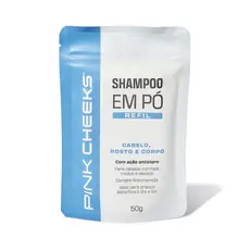 Refil Shampoo Multifuncional 3 em 1 PINK CHEEKS  em Pó 50g