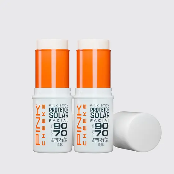 Kit 2 Protetores Solares Faciais com Cor PINK CHEEKS FPS 90 Pink Cheeks 15,5g