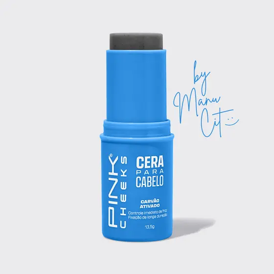 Cera para Cabelo AntiFrizz  by Manu Cit 13,5g Lançamento Pink Cheeks Exclusivo Carvão Ativado