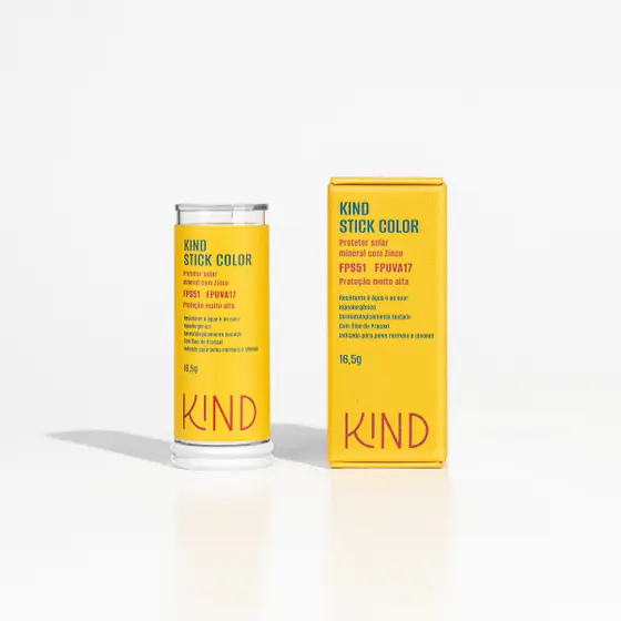 KIND Stick Protetor Solar em Bastão Mineral com Zinco FPS51 FPUVA17 15 cores