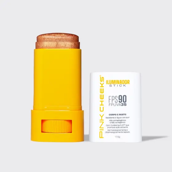 Iluminador Multifuncional Corporal e Facial FPS 90 FPUVA 35 17,5g com Proteção Solar PINK CHEEKS