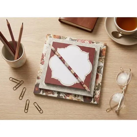 Kit Papelaria Fofa Blocos Decorados + Lápis Personalizado Presente Criativo
