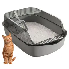 Caixa de Areia Gato Bordas Altas com Pá Inclusa - Anti Respingo Fácil de Limpar e Cores Variadas