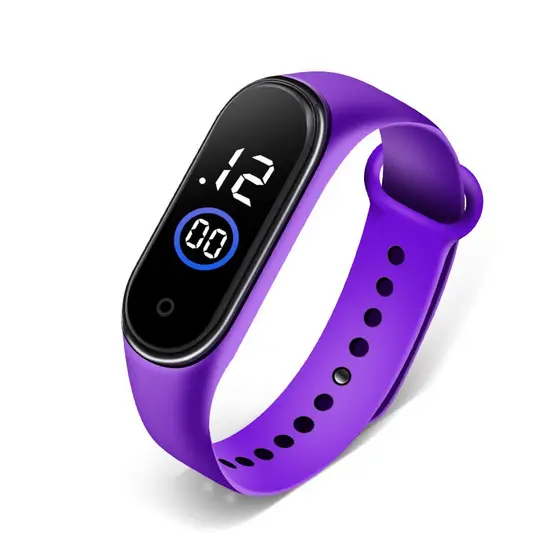 Relógio Digital Feminino Masculino M4 Esportivo Mi Band Roxo Novo