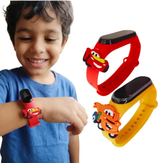 Relógio Infantil Digital Masculino Menino Carros á prova d`água