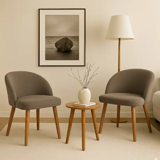 Conjunto 2 Cadeiras Lua Slim Decorativa Tecido Veludo Pés Palito