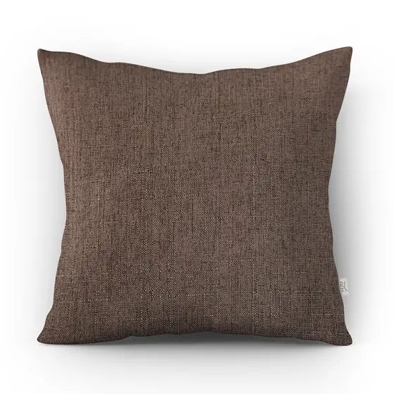 CAPA DE ALMOFADA LINHO MARROM 45x45