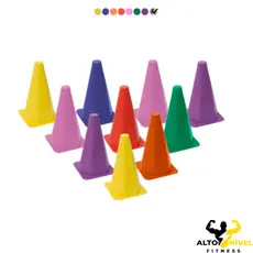 Kit Agilidade Funcional 10 Cones Demarcatórios Para Treinamento Academia Futebol Futsal Academia