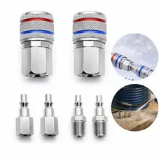 Jogo Conectores Engate Rápido 1/4 Npt Pneumáticos Compressor 6 Peças