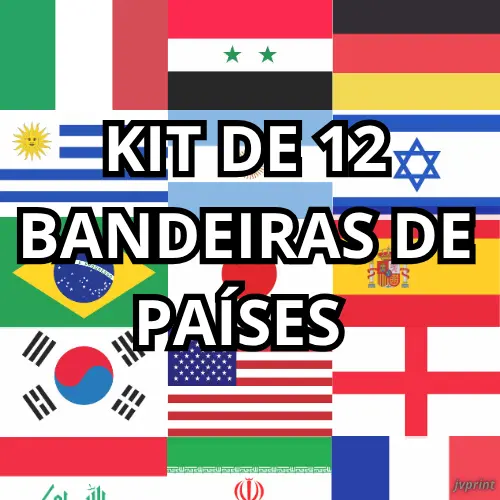 KIT De 12 Bandeiras de País 1,00m X 70cm  em Tecido Oxford Para Parede ou Eventos