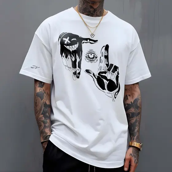 Camiseta Masculina Olhar Smile Camisa T-Shirt Manfinity Street Wear 100% Algodão
