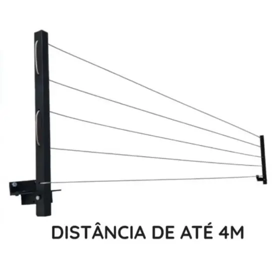 Varal de Roupa Retratil Reforçado de Parede 30 kg + Kit de Instalação