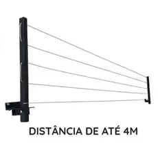 Varal de Roupa Retratil Reforçado de Parede 30 kg + Kit de Instalação