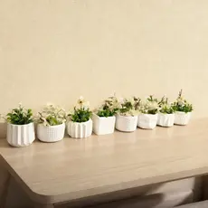 Kit 2 até 8 Vasinhos Decorativo em Gesso para Suculentas e Cactos - ENVIO FULL