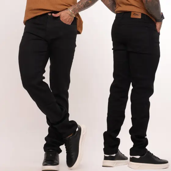 Calça Masculina Tradicional Jeans ALGODÃO Elastano Com Streche