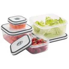 Conjunto Kit Potes Herméticos  Plástico Branco e Cinza Retangular  4 Unidades Electrolux