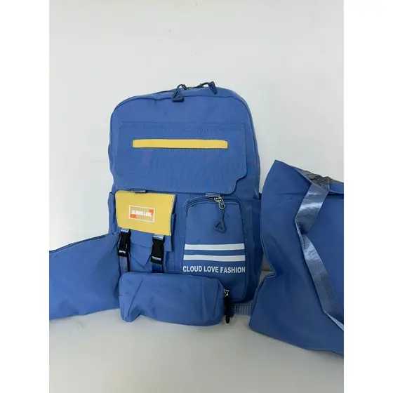 Kit de Bolsas Mochila Feminina Escolar Universitária De Viagem Moda Casual Unissex