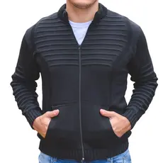Casaco De Frio Lã Tricot Masculino Jaqueta Masculina Com Bolso e Ziper