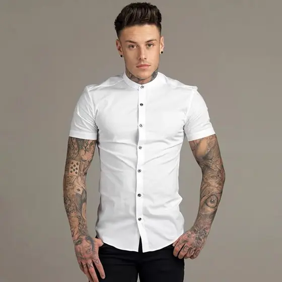 Camisa Gola Padre Masculina Manga Curta