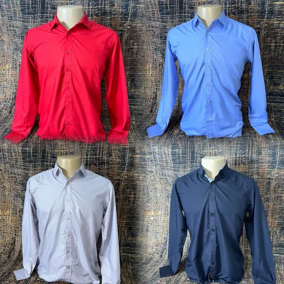 Camisa Social Masculina Manga Comprida Escritório casual Slim Fácil PROMOÇÃO