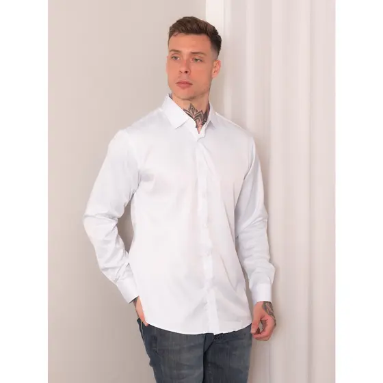 Camisa Social Masculina Manga Comprida  Escritório casual  Slim Fácil