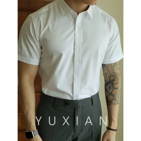 Camisa Social Masculina Manga Curto Slim Cores vibrantes lisa Verão Carnaval 2026