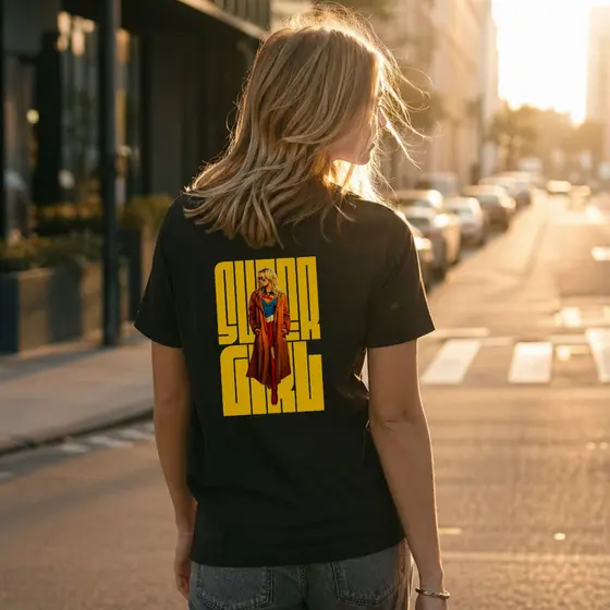 Camisa Feminina Super Heroína Super Girl 100% Algodão Premium Plus Size Camiseta Masculina T-Shirt