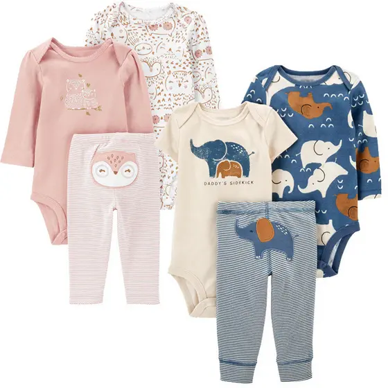 Body para menino de 0-2 anos / conjunto de roupa de bebé / macacão de manga comprida de 3 peças