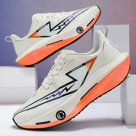 Placa de carbono absorção choque corrida esportes tênis treinamento masculino sapatos casuais leve sola macia moda multi