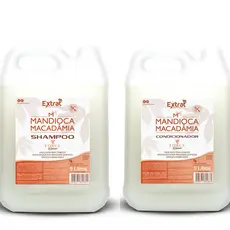 Kit Shampoo e Condicionador Mandioca & Macadâmia - Linha Lavatório Extrat Professional 5 Lt Galão