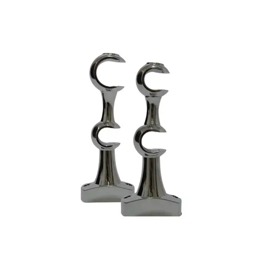SUPORTE DUPLO 19/19 MM METALIZADO PARA VARÃO DE CORTINA