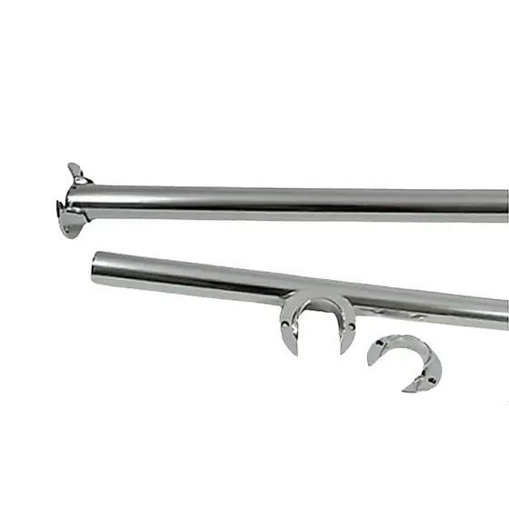 KIT VARÃO DE AÇO ROSETA SIMPLES METALIZADO  0,80 METROS 28MM 2 SUPORTES