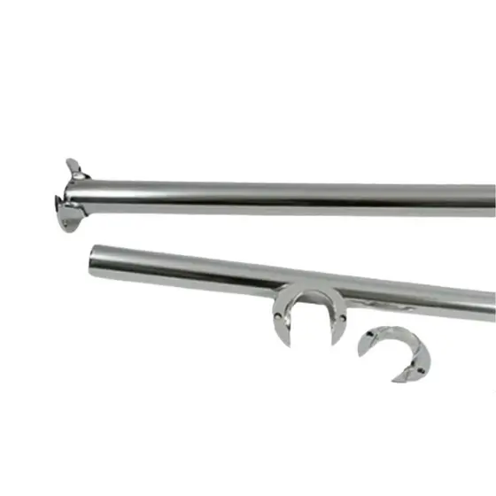 KIT VARÃO DE AÇO ROSETA SIMPLES METALIZADO 1 METRO 19MM 2 SUPORTES