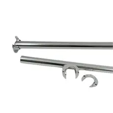 KIT VARÃO DE AÇO ROSETA SIMPLES METALIZADO 1 METRO 19MM 2 SUPORTES