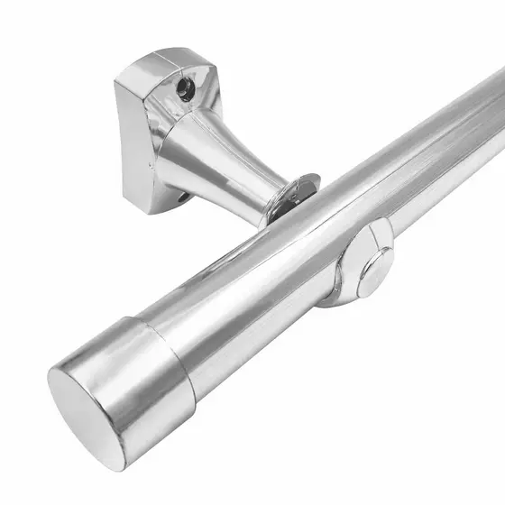 VARÃO PARA CORTINAS 1 METRO CROMADO -  28MM 2 SUPORTES