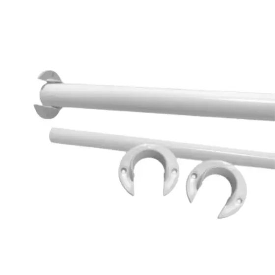 KIT VARÃO ROSETA DE AÇO 0,80 METROS 28MM COM PINTURA ELETROSTÁTICA