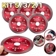 KIT 2/3/5 Disco Turbo Porcelanato  Para Esmerilhadeira Furo 20 mm