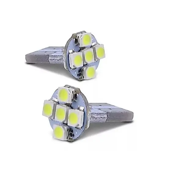 Pingão T10 05 Leds Par P/ Lanterna Carro Branca Tunning Top