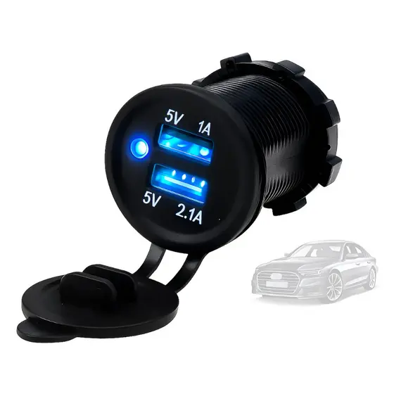 Tomada Usb 1a,2a 2 Saídas 3.1a - 12/24v Encaixe No Acendedor