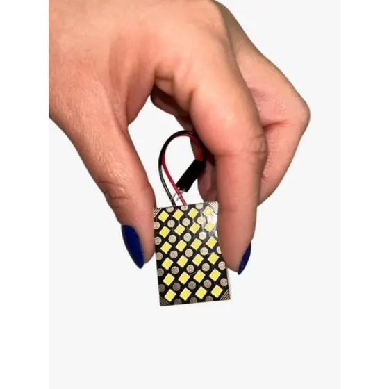 Placa de Led 24 Pontos Forte Luz Interna Teto Carro com Adaptador T10 e Torpedo Lâmpada Automotiva