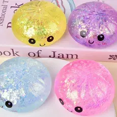 Bolinho De Glitter Squishies Mole Com Caixa Bolinhos Sensorial Brinquedo De Pressão Para Alívio Do Estresse