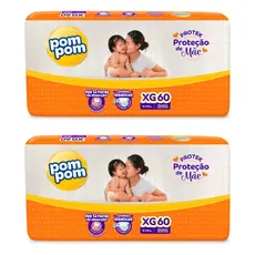 Kit 2 Fralda Pom Pom Derma Protek Hiper Atacado - Proteção de Mãe Todos os Tamanhos Pele Hidratada
